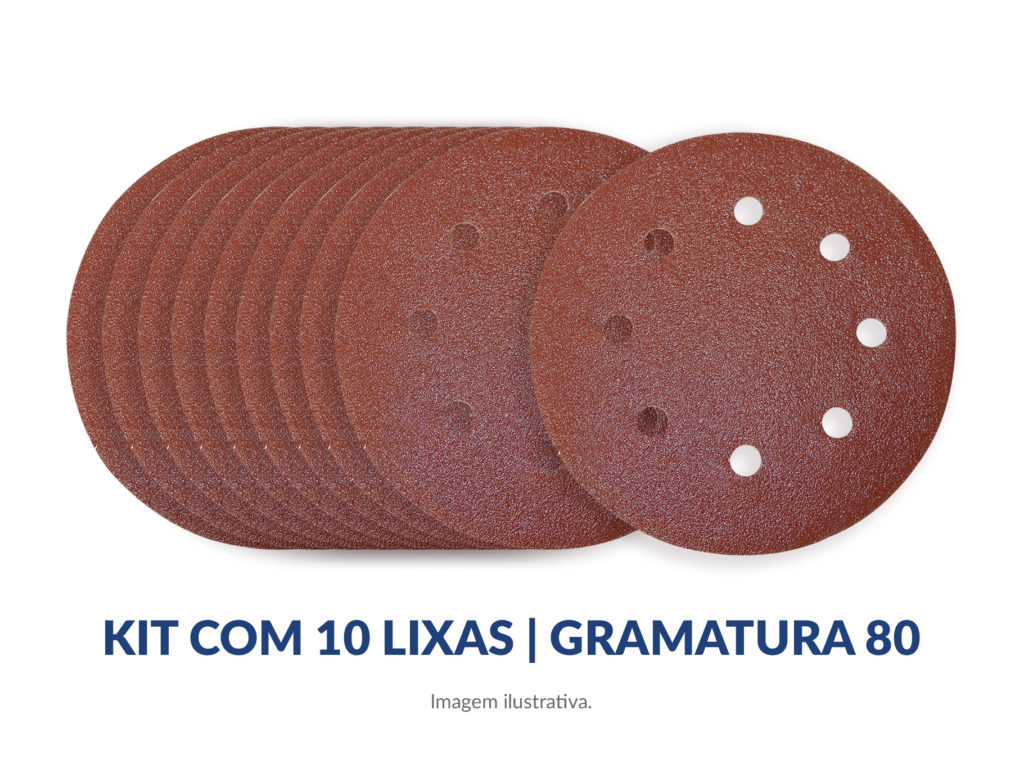 Kit Disco de Lixa 180 mm • 8 Furos